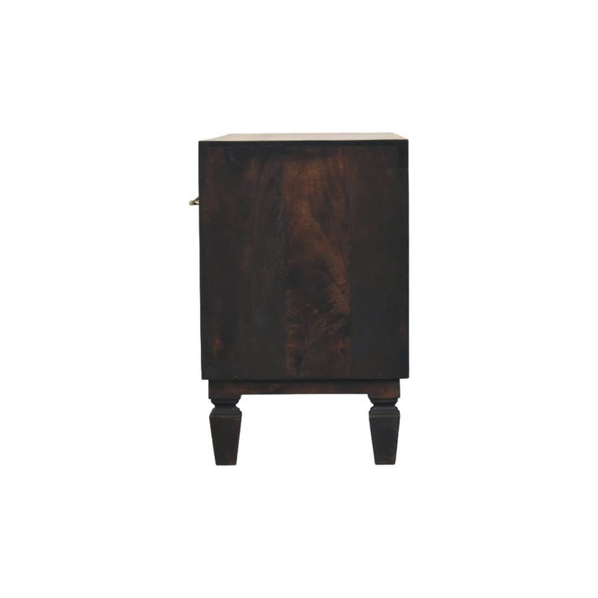 Artisan Furniture Cadiz Carved Solid Mango Wood Shoe Storage Bench – 2 Drawers & 1 Shelf, Dark Brown