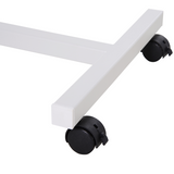 HOMCOM Height-Adjustable Overbed Table with Rolling Casters and Brakes – Sofa Side Table, White and Brown