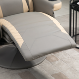 HOMCOM Manual Recliner Armchair with Adjustable Leg Rest – 135° Reclining PU Leather Sofa Chair