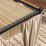 Outsunny 3 x 3m Retractable Pergola with Curtains, PU-Coated Polyester Canopy & Metal Frame – Beige