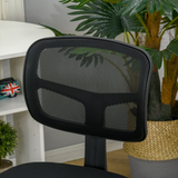 Vinsetto Small Armless Office Chair with Ergonomic Curved Backrest – Breathable Mesh Swivel Desk Chair, Black