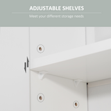 kleankin Wall Mounted Bathroom Mirror Cabinet with Adjustable Shelves and Soft-Close Door – White