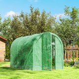 Outsunny 3 x 2 x 2m Polytunnel Greenhouse with Hinged Door, Galvanised Steel Frame, Clear PE Cover