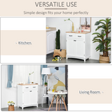 Kitchen Cupboard Storage Cabinet with Two Drawers & Adjustable Shelf – Kitchen and Dining Room Storage