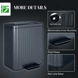 HOMCOM 2 x 20L Double Pedal Bin with Soft-Close Lid and Removable Inner Buckets – Kitchen Rubbish Bin, Black