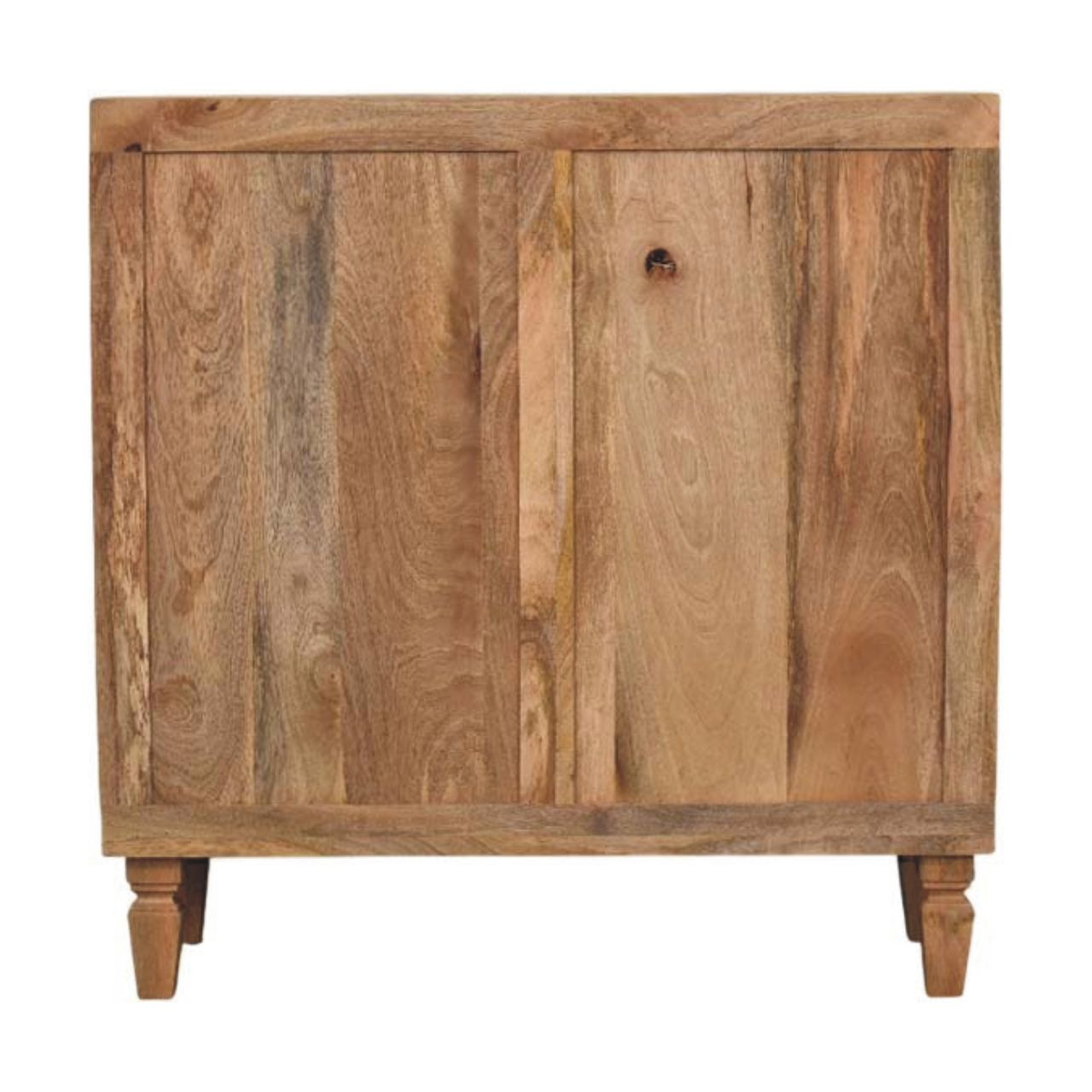 Artisan Furniture Solid Wood Marbella Carved Cabinet with 2 Doors and 2 Shelves – Golden Teak, Brown