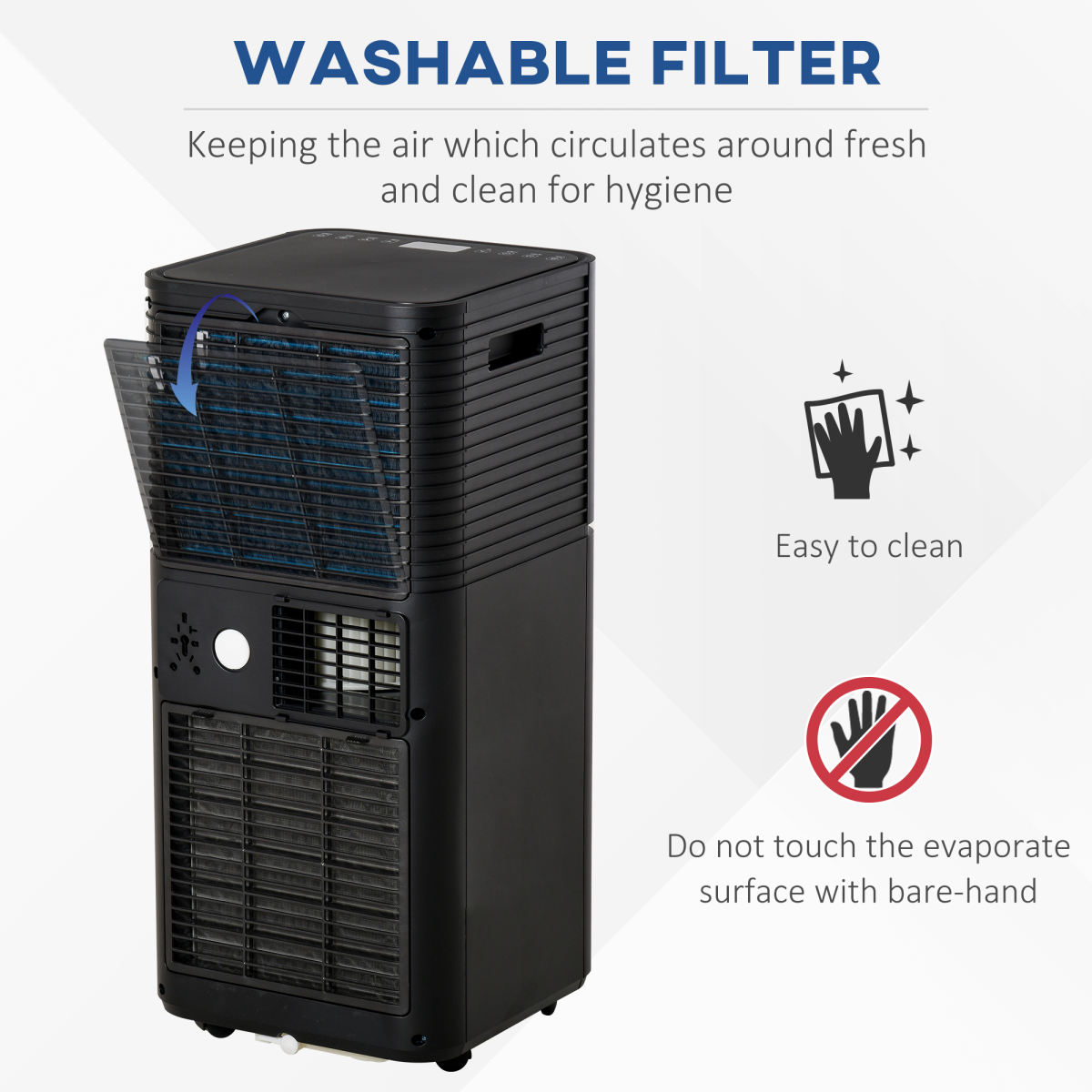 HOMCOM 8000BTU Portable Air Conditioner with 4 Modes, LED Display, Remote & 24 Hour Timer – Home Office Cooling