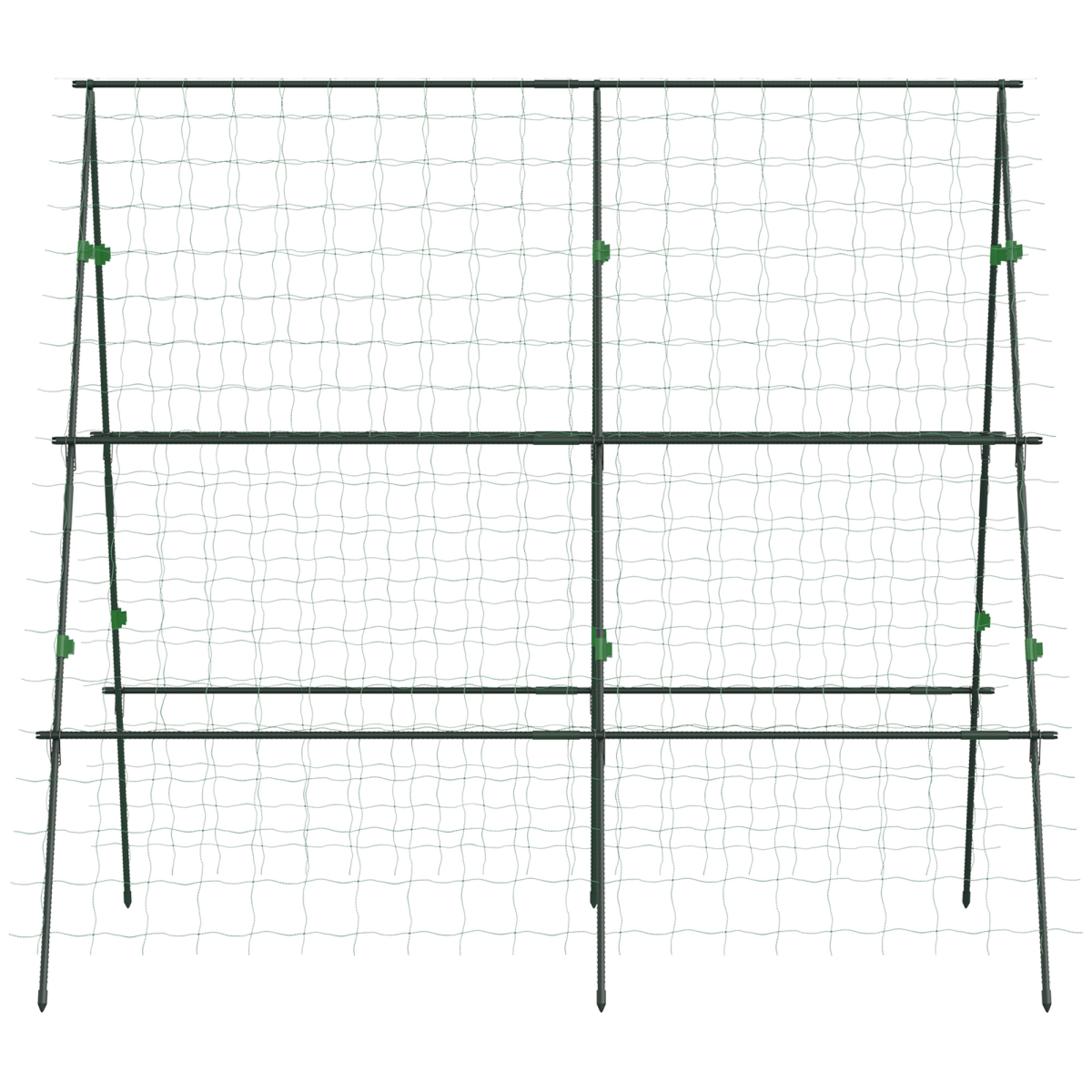 Outsunny A-Frame Trellis with Climbing Net – Plant Support for Vegetables, Flowers and Fruit, Green