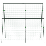 Outsunny A-Frame Trellis with Climbing Net – Plant Support for Vegetables, Flowers and Fruit, Green