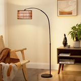 HOMCOM LED Standing Floor Lamp with Foot Switch – Black