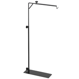 PawHut Reptile Lamp Stand with 86-129cm Adjustable Height, Steel Base & Hook – Heat Lamp Holder, Black
