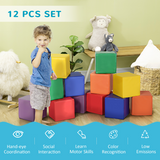 HOMCOM 12 Piece Kids Soft Foam Play Blocks – Stacking Building Set for Toddlers, Climbing and Crawling Toy