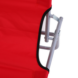 Outsunny Folding Sun Lounger with Sunshade and 4-Level Adjustable Back – Portable Recliner for Camping, Red