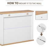 kleankin Wall-Mounted Bathroom Mirror Cabinet with Double Doors & Adjustable Shelf – Space-Saving Storage