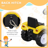 HOMCOM Pedal Go Kart Ride-On Excavator with Metal Frame, Hand Brake & Front Digger – Kids Toy, Yellow and Black