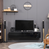 Floating Wall-Mounted TV Unit with Storage Cupboards – Cable-Hiding Media Cabinet for Living Rooms