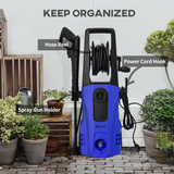 DURHAND 1800W Portable Pressure Washer, 150 Bar Max with Snow Foam Bottle & 6m Hose – Blue