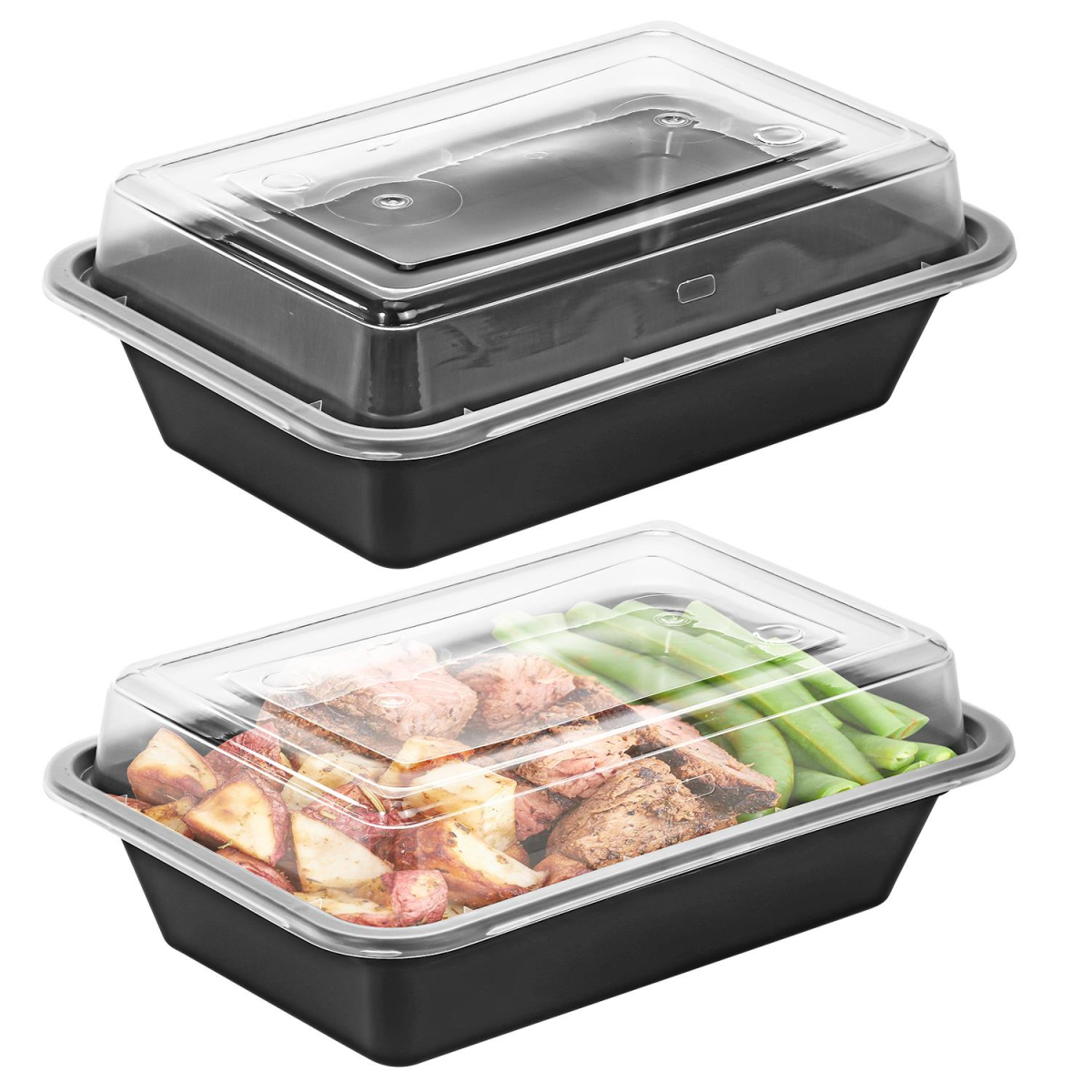 Vinsani 10-Pack Single Compartment Meal Prep Containers with Airtight Lids – Stackable Food Storage