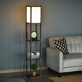 Storage Shelf Floor Lamp – Brown