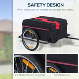 Bike Cargo Trailer with Type A Hitch, Quick-Release Wheels & Cover – Folding Bicycle Cart, Red & Black