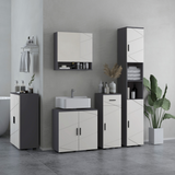 kleankin Under Sink Bathroom Vanity Unit with Shelf and Soft-Close Doors – Cabinet with U-Shape Slot, Light Grey
