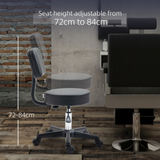 HOMCOM Beautician's Swivel Salon Chair with Padded Seat and Back, 72–84cm Adjustable Height, 5 Wheels – Black