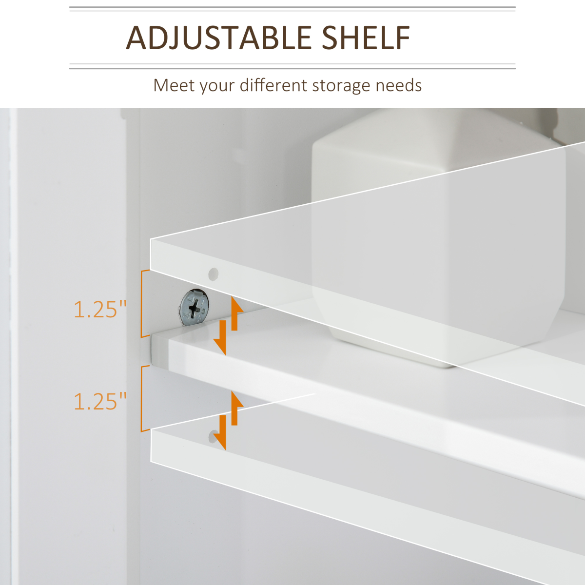 kleankin Pedestal Under-Sink Bathroom Cabinet with Double Doors – Space-Saving Storage for Small Bathrooms