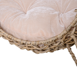 PawHut Rattan Elevated Cat House with Cushion – Hand-Woven Kitten Bed Pet Furniture, Natural