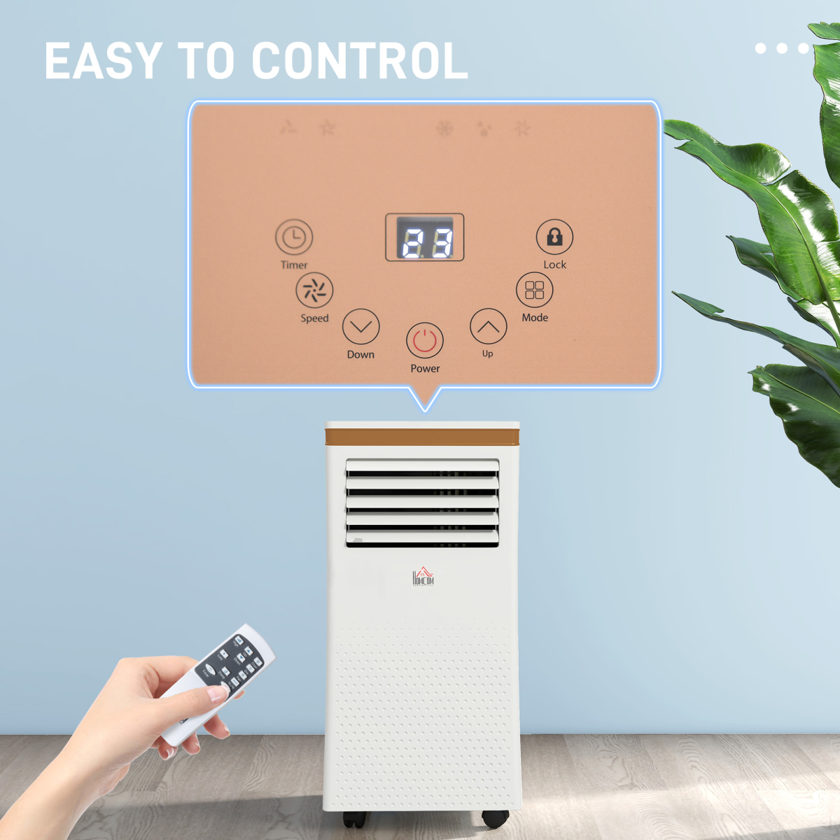 HOMCOM 9000 BTU Portable Air Conditioner with 4 Modes, LED Display & Timer – Home Office Cooling