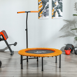 HOMCOM 40" Mini Trampoline with Adjustable Handle – Fitness Rebounder for Adults, Indoor & Outdoor, Orange