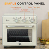 HOMCOM 7-in-1 Toaster Oven with 4-Slice Capacity, 20L, 60-Minute Timer and Air Fry – 1400W