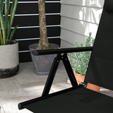 Outsunny Set of 2 Folding Outdoor Dining Chairs with Padded Headrest – Mesh, Aluminium Frame, Black