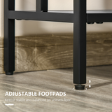 HOMCOM Art Deco Console Table with 2 Shelves & Steel Frame – Slim Hallway & Living Room Display