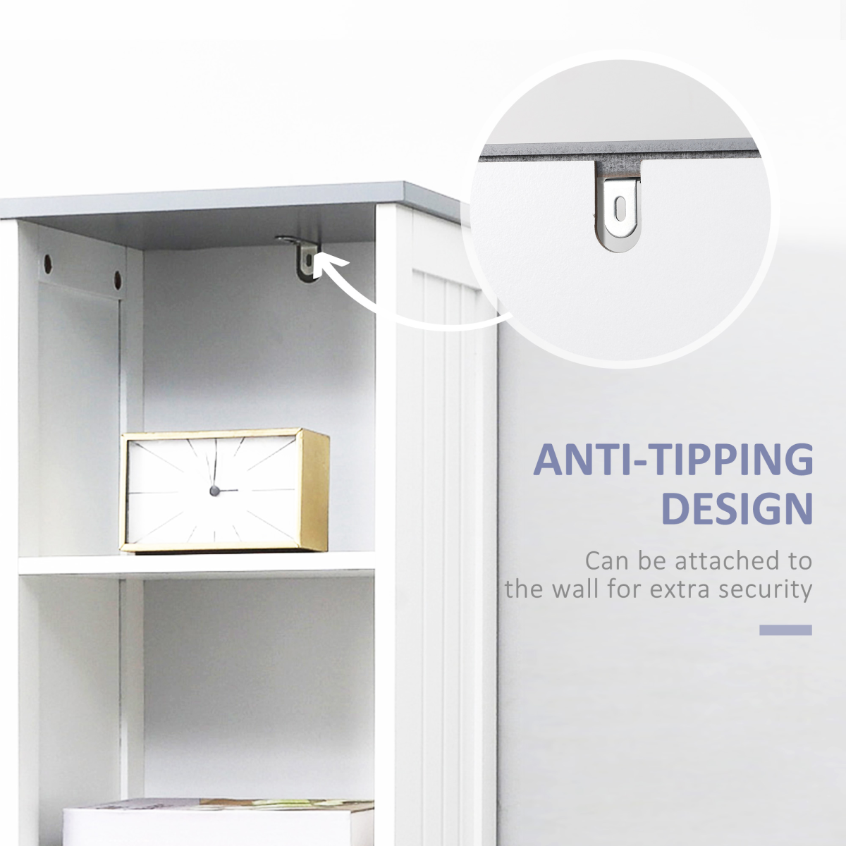 kleankin Tall Slim Bathroom Storage Cabinet with Drawer and Cupboard – Freestanding Linen Tower, White