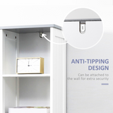 kleankin Tall Slim Bathroom Storage Cabinet with Drawer and Cupboard – Freestanding Linen Tower, White