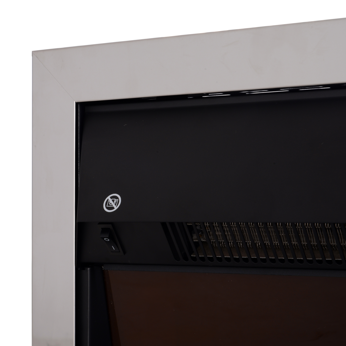 HOMCOM LED Flame Electric Fire with 1000W/2000W Heat and Coal Effect – Embedded Fireplace, Silver