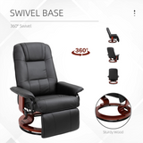 Dimension diagram of the ergonomic PU leather recliner armchair