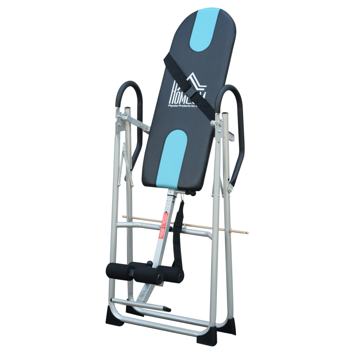 HOMCOM Foldable Gravity Inversion Table with Safety Belt & Padded Ankle Support – Home Back Therapy Bench, 110kg