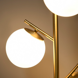 Modern 3-Light Tree Floor Lamp with Opaque Globe Shades & Foot Switch – Gold Metal Standing Lamp, 169cm