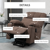 HOMCOM Heavy Duty Riser and Recliner Lift Chair with Cup Holders for the Elderly, Brown