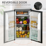HOMCOM 91L Under Counter Fridge with Chiller Box & Reversible Door – Freestanding Kitchen Cooling, Black