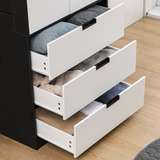 HOMCOM Modern 2 Door Wardrobe with 3 Drawers & Hanging Rod – Bedroom Clothes Storage, White