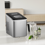 HOMCOM Portable Countertop Ice Maker with 9 Bullet-Shaped Cubes per Cycle – No Plumbing Required, Black