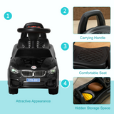 HOMCOM Ride-On Car for Toddlers with Steering Wheel, Horn & Under-Seat Storage – Foot-to-Floor Slider, Black
