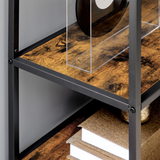 HOMCOM 7-Tier Industrial Bookshelf with Steel Frame and Anti-Tipping Straps – Free Standing Study Storage