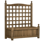 Outsunny Brown Garden Planter with Climbing Trellis – Indoor Outdoor Plant Support for Vines