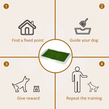 PawHut Indoor Dog Toilet with Artificial Grass, Grid Panel & Tray – Portable Puppy Potty, 63 x 48.5cm