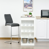 HOMCOM Bar Table with 4-Tier Side Shelves – Compact Kitchen Dining Table, Grey