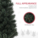 HOMCOM 4ft Artificial Christmas Tree with 80 Warm White LED Lights, Remote & Timer – Indoor Festive Decor, Green