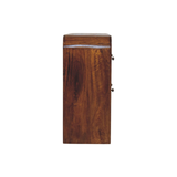 Artisan Furniture Solid Wood Darcy 3 over 3 Drawer Chest with Curved Silhouette – Brass Knobs, Chestnut Brown